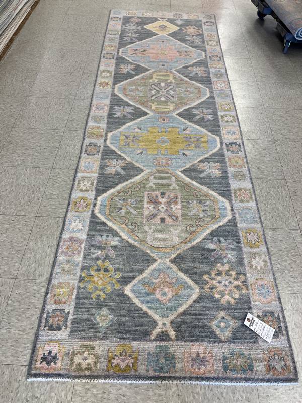 Rug Design: Oushak Pakistan Rug#: 4066 Rug Size: 3 ft x12.7 ft