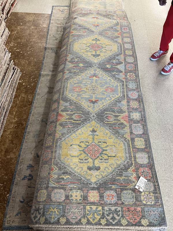 Rug Design: Oushak Pakistan Rug#: 4075 Rug Size: 3.3 ft x9.11 ft