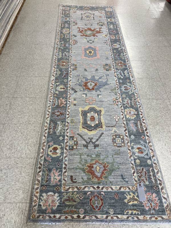 Rug Design: Oushak Pakistan Rug#: 4086 Rug Size: 3.1 ft x10.3 ft