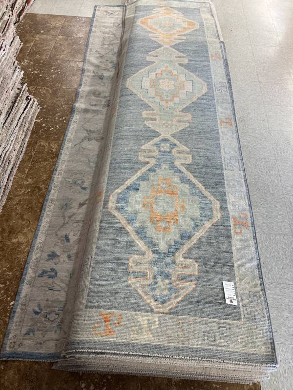 Rug Design: Oushak Pakistan Rug#: 4093 Rug Size: 3.1 ft x11.6 ft